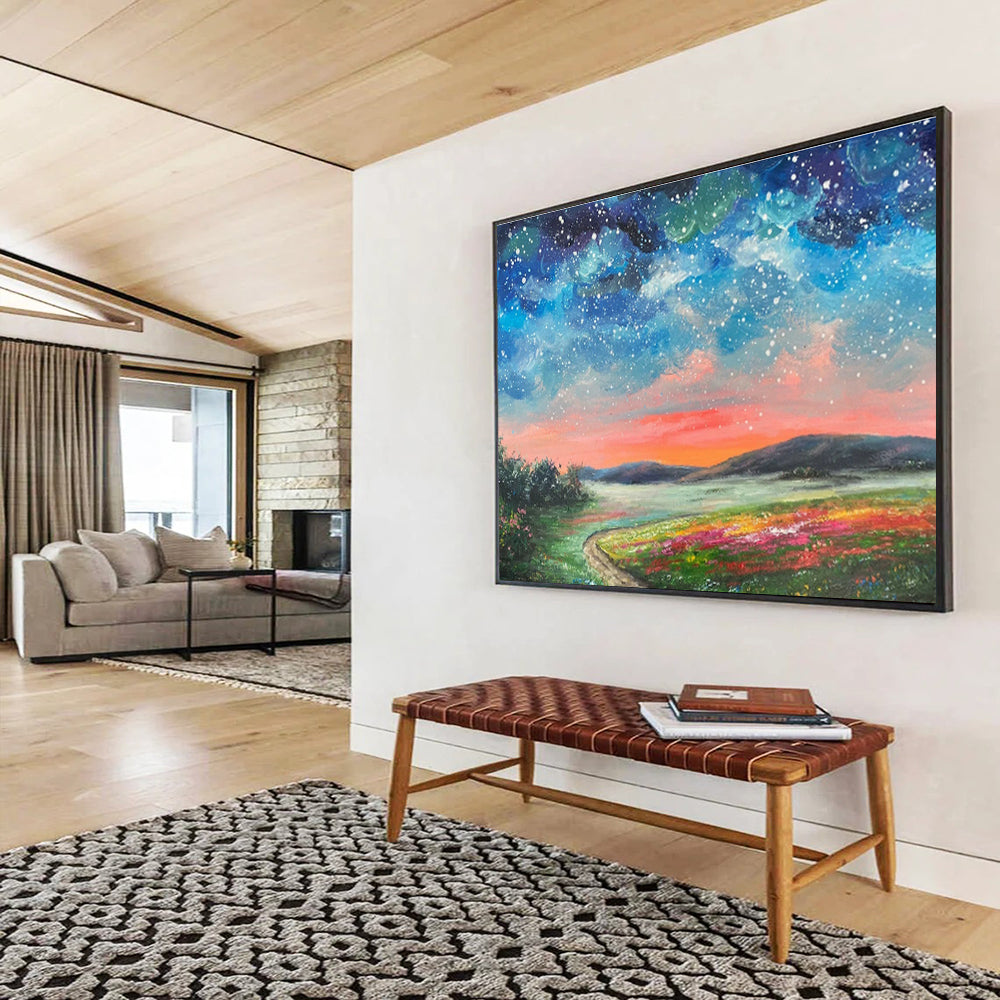 Galaxy and Pastoral Oil Painting for Nature - Loving Bedrooms DLZ2506