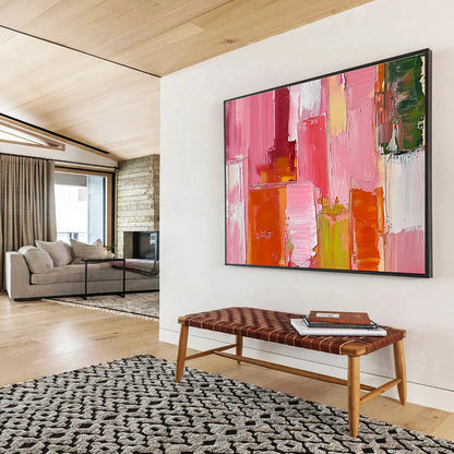 Pink Color Block Art for Trendy Women’s Fashion Boutique & Cheerful Girls’ Bedroom SC118