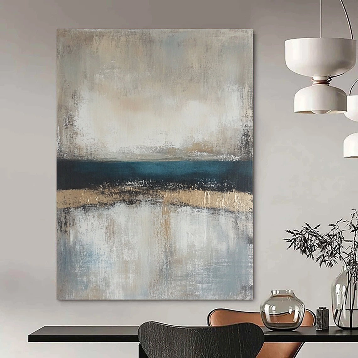 Abstract Coastal Horizon for Beach House Living Room & Art Gallery Seaside Exhibit STSC462