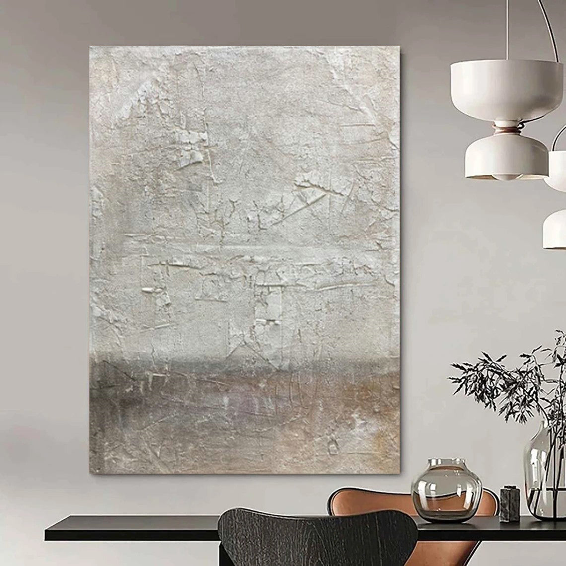 Textured Gray Abstract Art for Industrial - Chic Office & Modern Gallery DLZ2191
