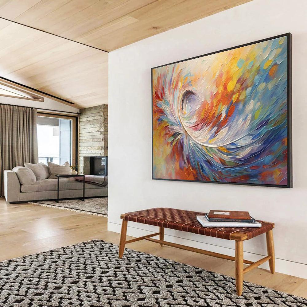Colorful Swirl Abstract Art for Modern Art Gallery Feature Exhibits DLZ3254