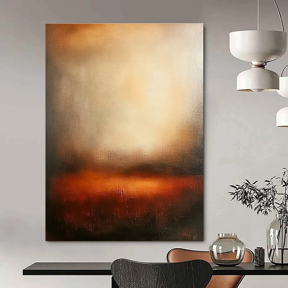 Misty Warm - Toned Abstraction Art for Spa Retreat & Cozy Bedroom STSC111