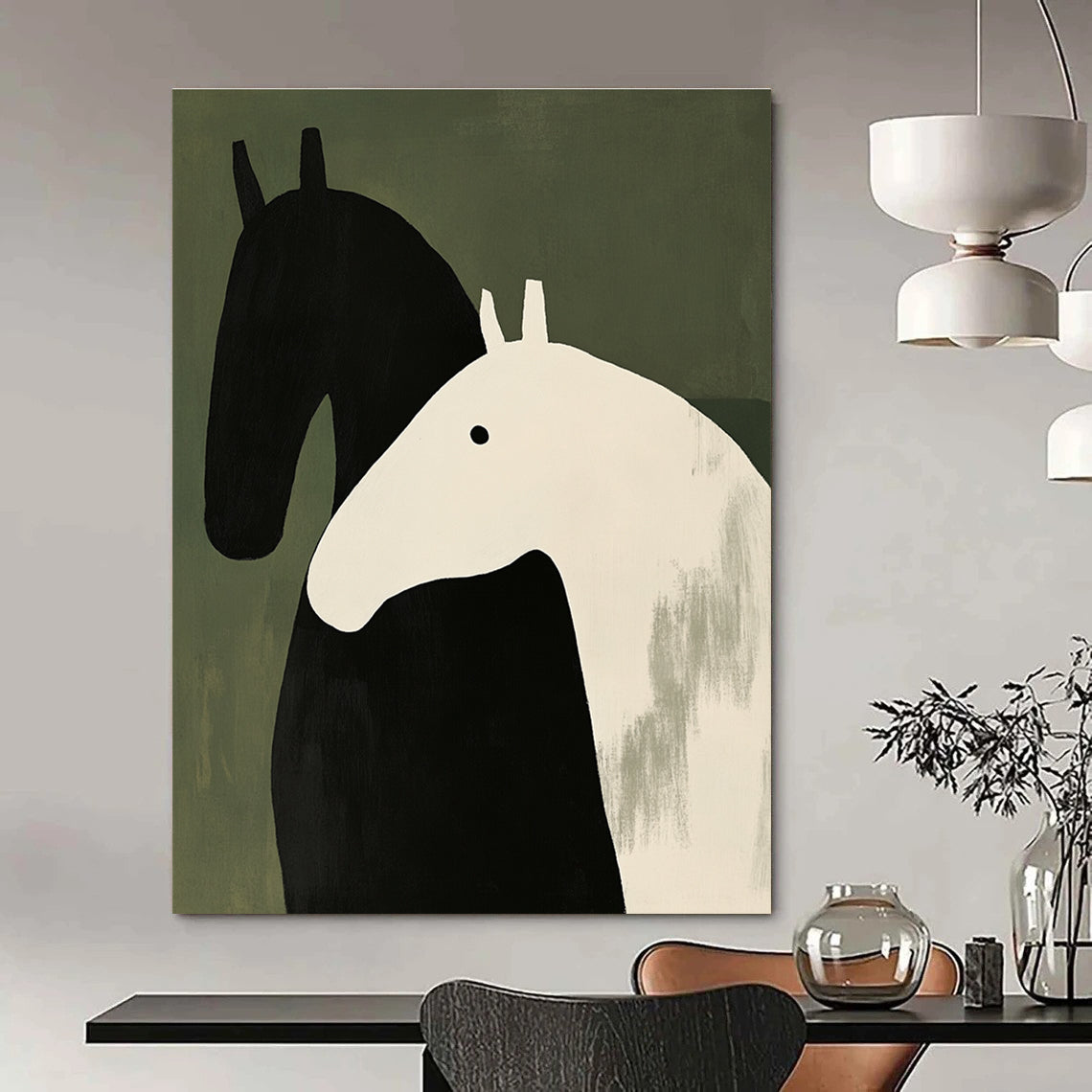 Stylized Horse Duo for Children’s Playroom & Modern Nursery STSC1077