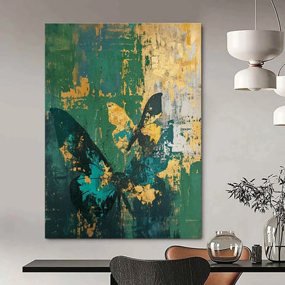 Gold - Green Butterfly Art for Bohemian Home Bedroom Accents & Eclectic Shop Dressing Areas DLZ0297