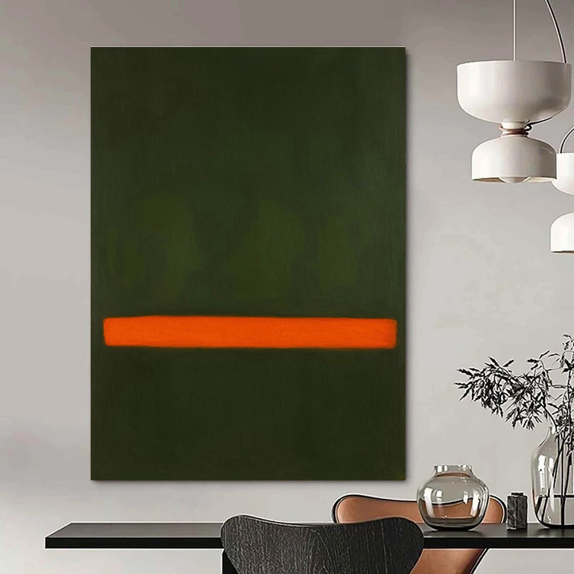 Green - Orange Minimalist Art for Industrial Loft & Contemporary Study DLZ2102