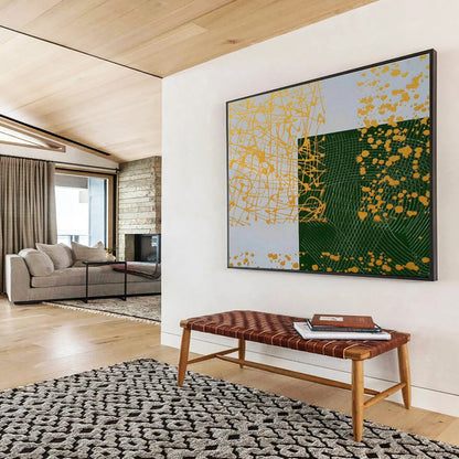 Yellow - Green Splash Abstract Art for Modern Home Outdoor Patio Decor DLZ2691