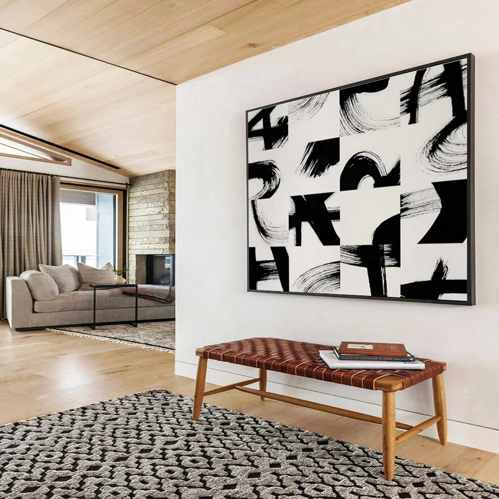 Ink - Brushstroke Collage Art for Contemporary Asian - Inspired Lounge DLZ2831