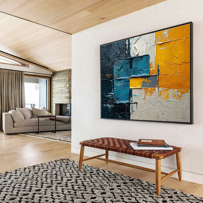 Colorful Block Texture Abstract Art for Contemporary Art Gallery Showcases DLZ2660