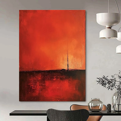 Red Abstract Landscape Art for Bold Corporate Office & Dramatic Home Theater STSC1377