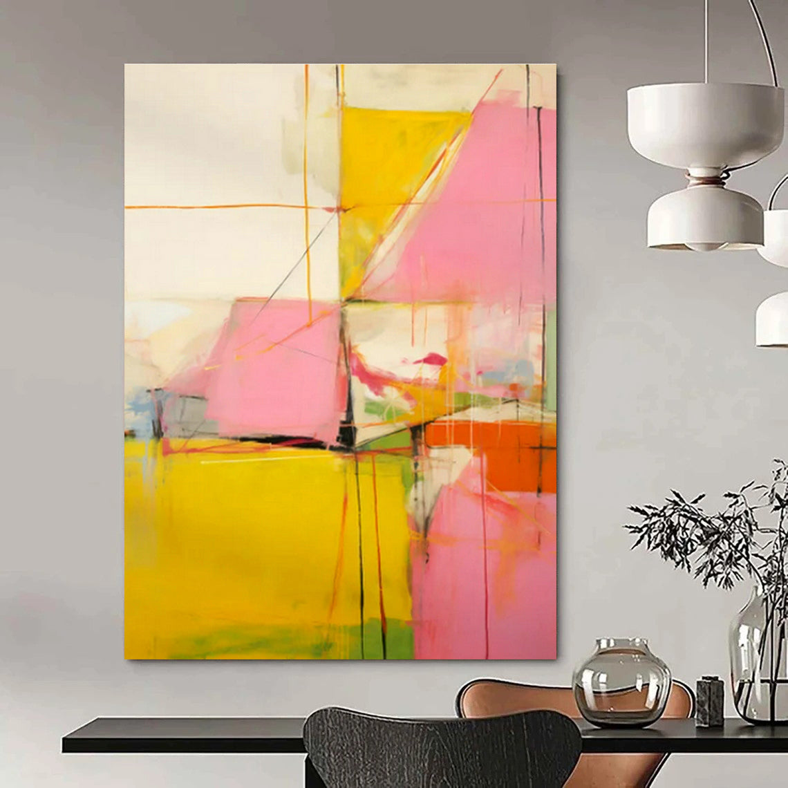 Colorful Geometric Abstract Art for Modern Office Breakroom & Creative Studio DLZ1760