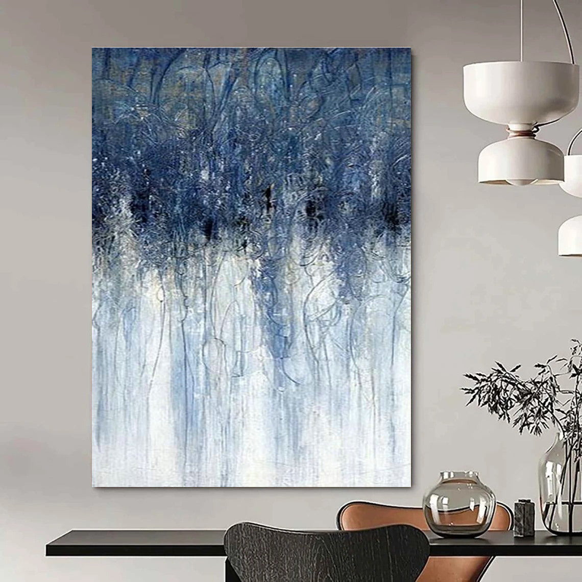 Blue Dripping Texture Art for Modern Art Bar & Coastal - Inspired Home DLZ2237
