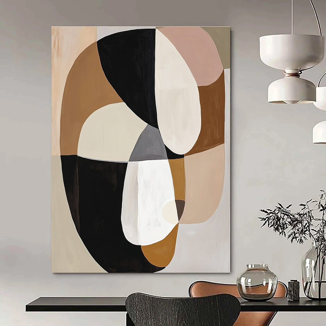 Geometric Neutral Shapes for Scandinavian - Style Home & Minimalist Office STSC740