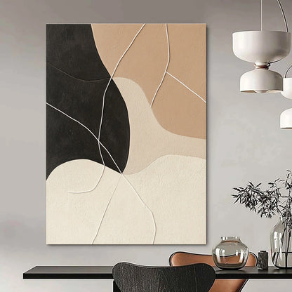 Textured Neutral Abstract Shapes for Minimalist Living Room & Contemporary Art Studio STSC468
