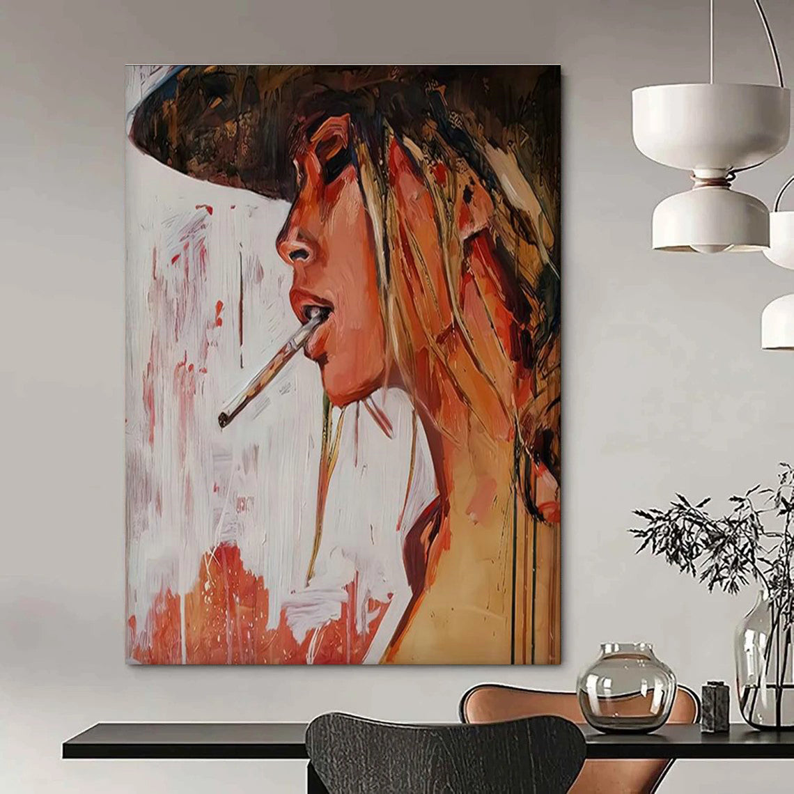 Edgy Woman Portrait Art for Bar & Art Gallery DLZ2342