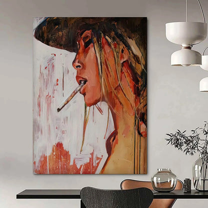Edgy Woman Portrait Art for Bar & Art Gallery DLZ2342