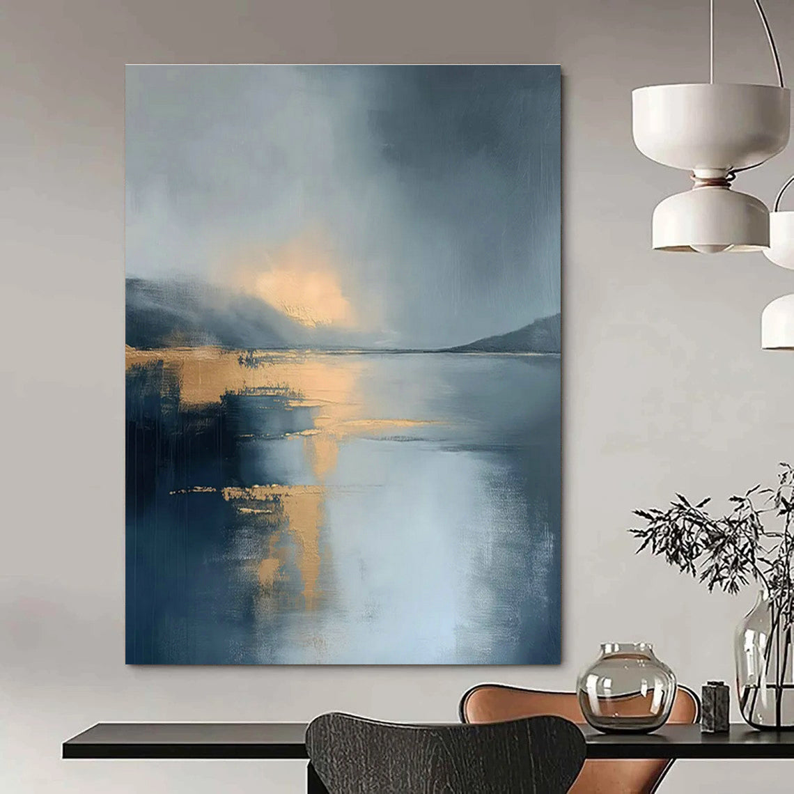 Golden - Glow Seascape Art for Luxury Beach Resort & Yacht Club Lounge DLZ1837