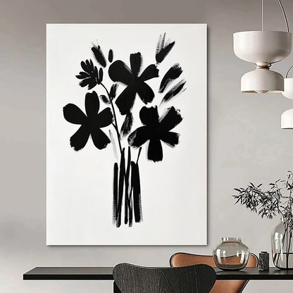 Black Abstract Flower Bouquet 2 for Minimalist Office & Contemporary Art Studio STSC925