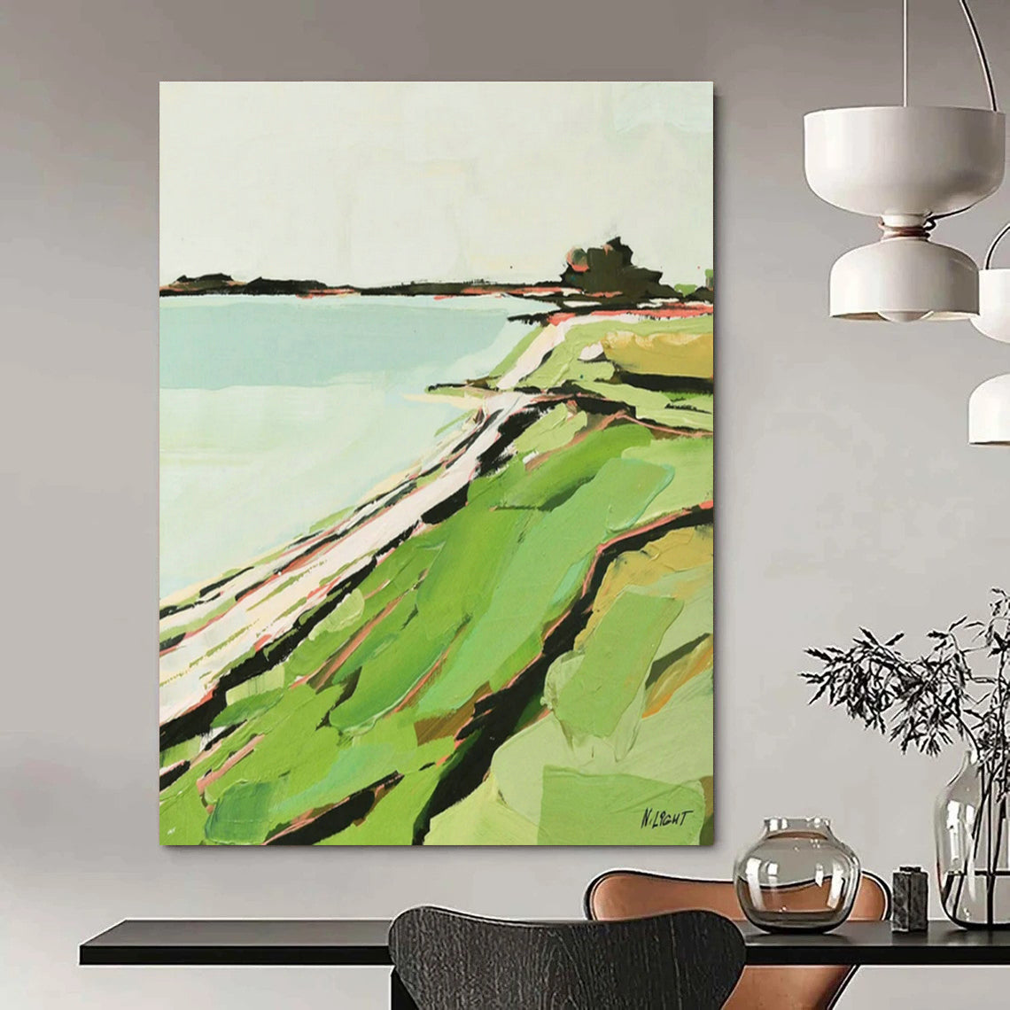 Minimalist Coastal Abstract for Beach House Dining Room & Nautical - Themed Gallery DLZ1576