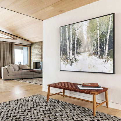 Birch Forest in Snow Art for Winter - Themed Lodge & Nature Lover’s Study SC466