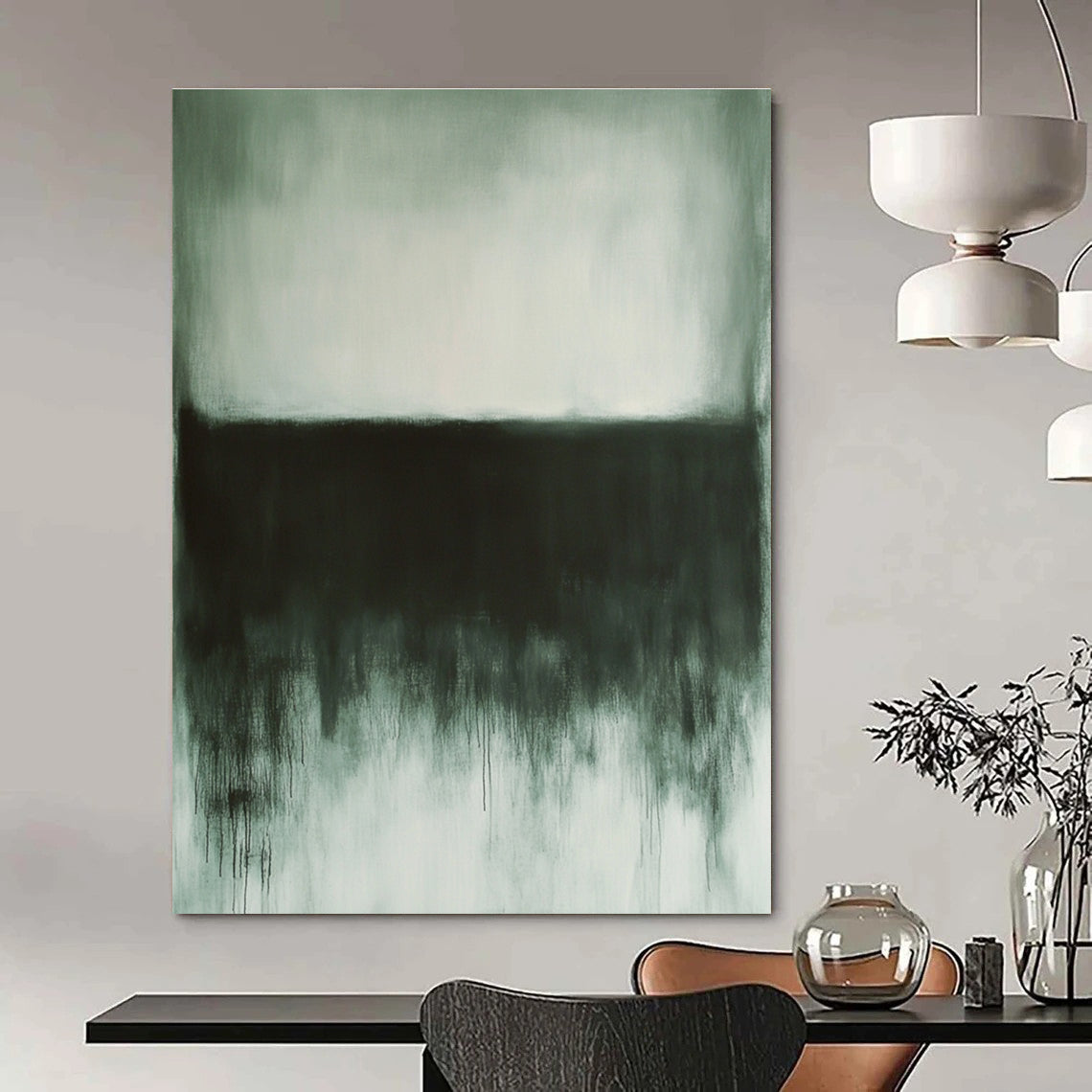 Monochromatic Black and Grey Drips for Industrial - Style Home & Contemporary Art Space STSC757