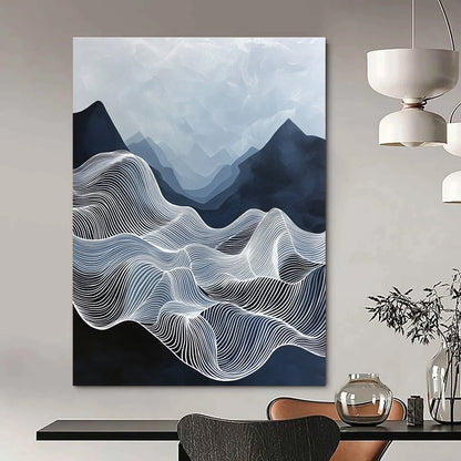 Line - Drawn Mountain Landscape for Outdoor Enthusiast’s Home & Nature - Themed Gallery STSC1147