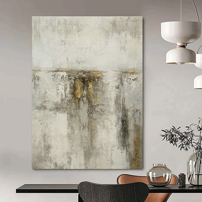 Grey - Gold Texture Abstract Art for Living Room & Bedroom DLZ0546
