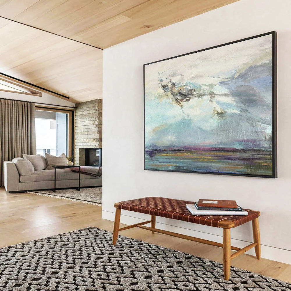 Sea View Abstract Art for Coastal Home Office Studios DLZ2580