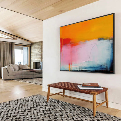 Orange - Pink Gradient Abstract Art for Modern Dining Room DLZ2883