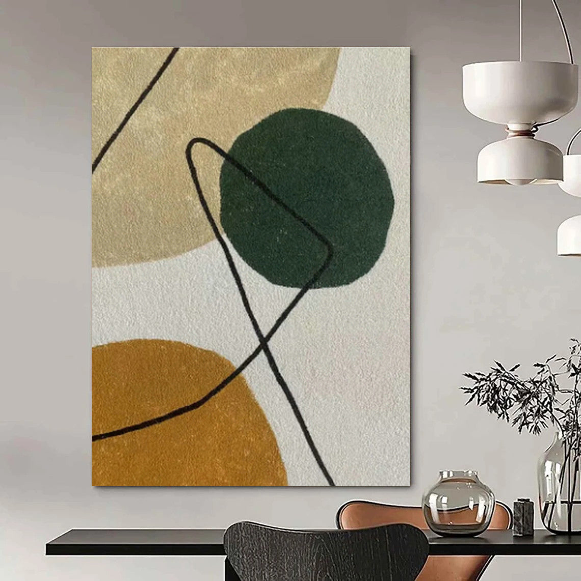 Colorful Circles with Black Lines Abstract for Kids’ Room & Studio DLZ0583