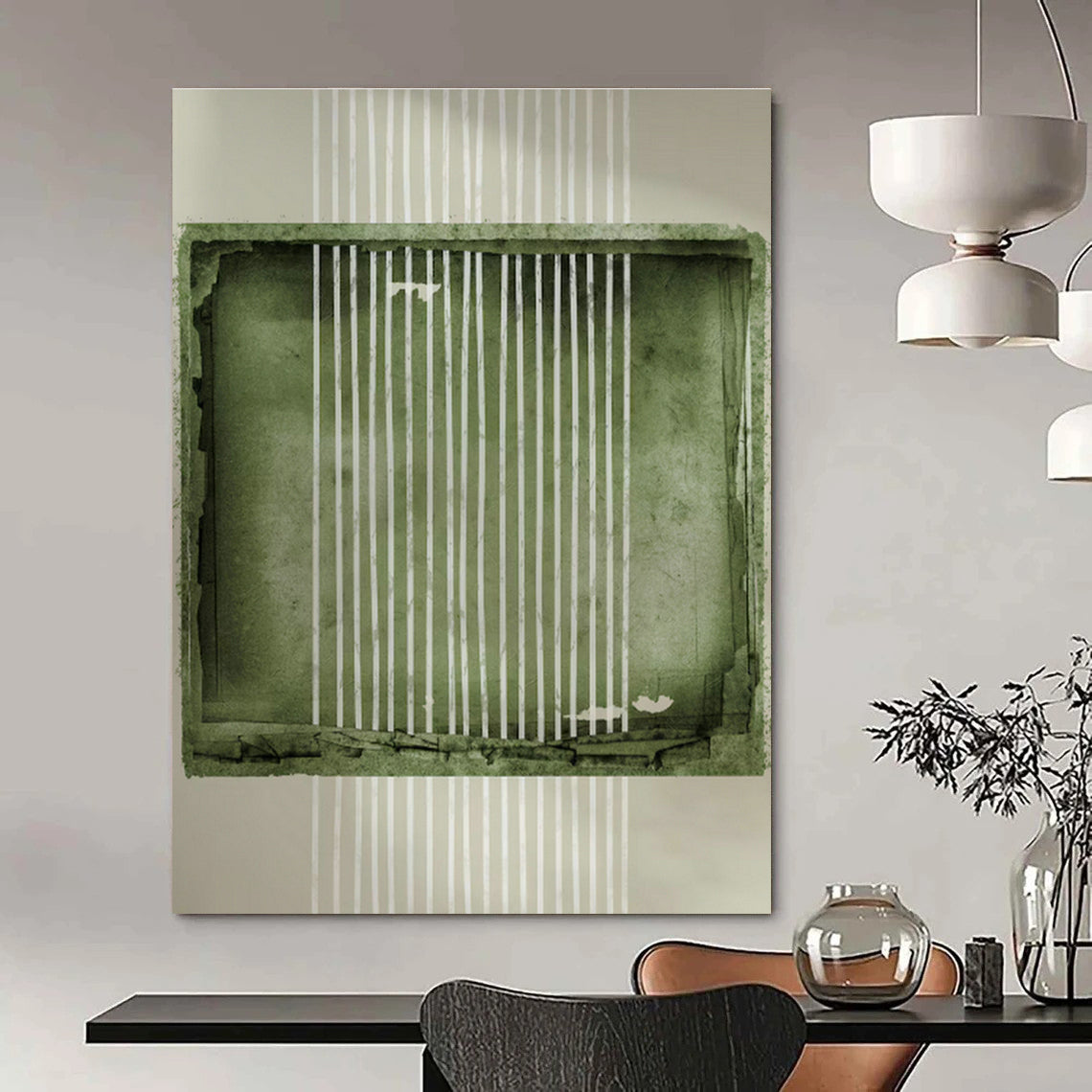 Geometric Green Art for Modern Gallery Wall & Creative Studio DLZ1374