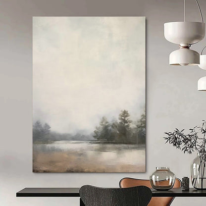 Misty Lake Landscape Art for Lakeside Cottage & Nature - Inspired Spa DLZ0720