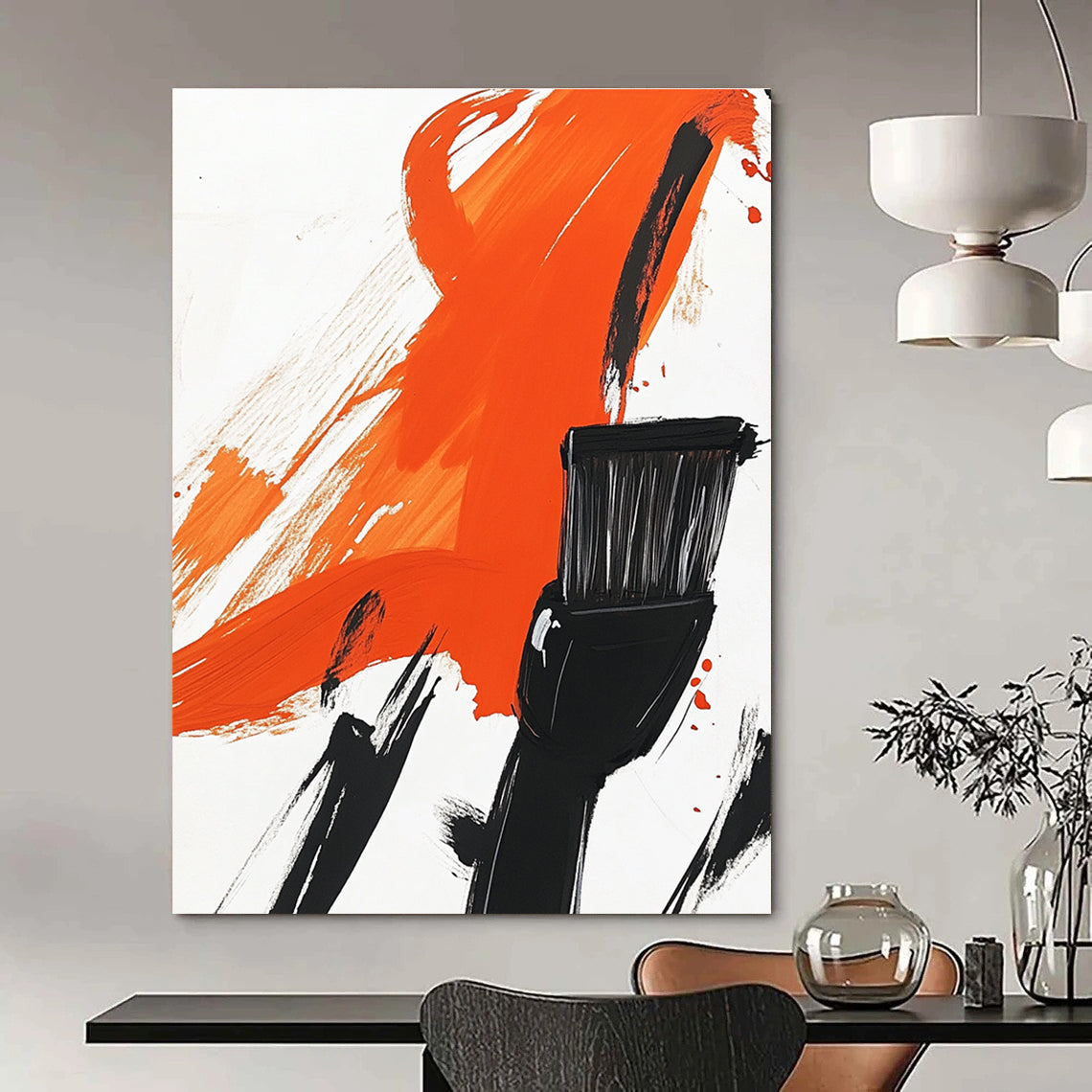 Orange Brushstroke with Tool for Creative Studio & Art Supply Store STSC1278