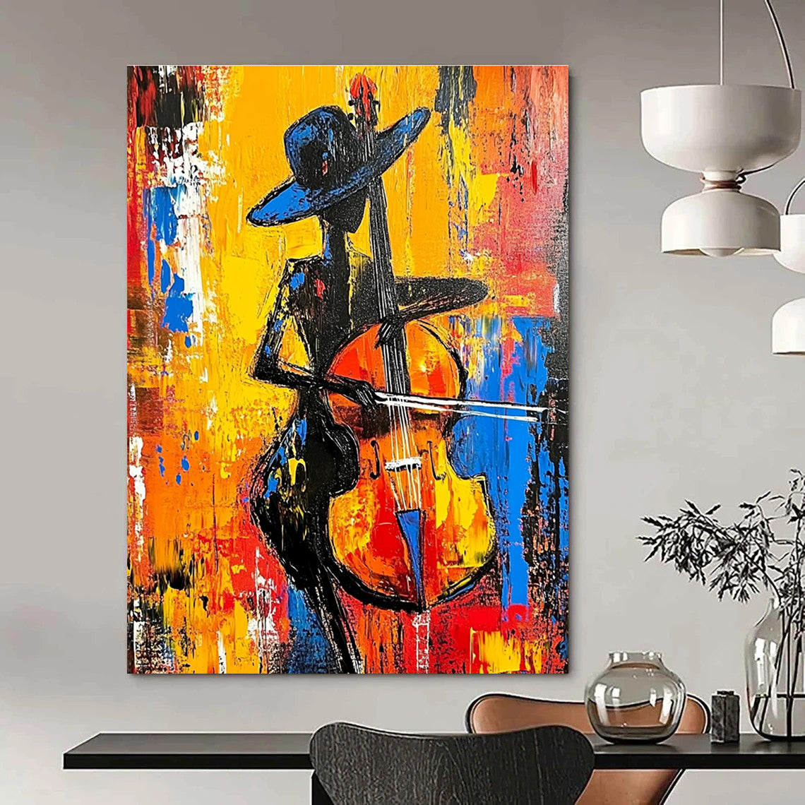 Jazz Musician Silhouette for Music - Themed Bar & Art Gallery STSC1261