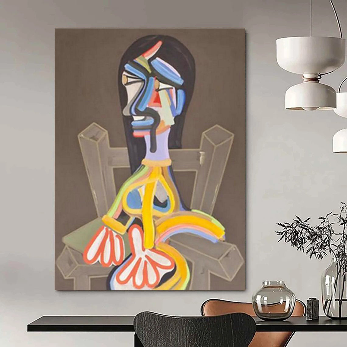 Colorful Abstract Figure Art for Bohemian Gallery & Creative Studio DLZ2153