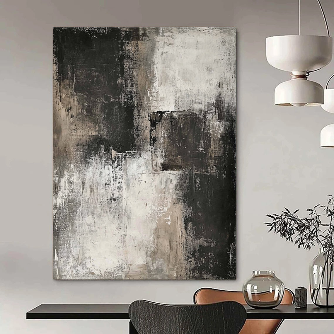 Industrial Gray Abstract Art for Loft & Gallery STSC069