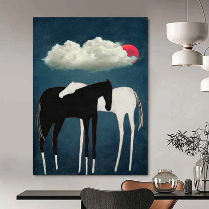 Folk - Inspired Horse Art for Country Cottage & Equestrian Art Gallery DLZ1425