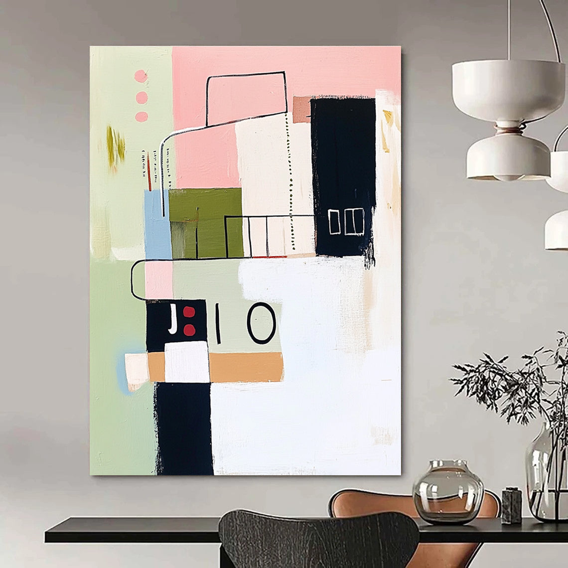 Pastel Geometric Abstraction for Bohemian Café & Creative Studio STSC1072