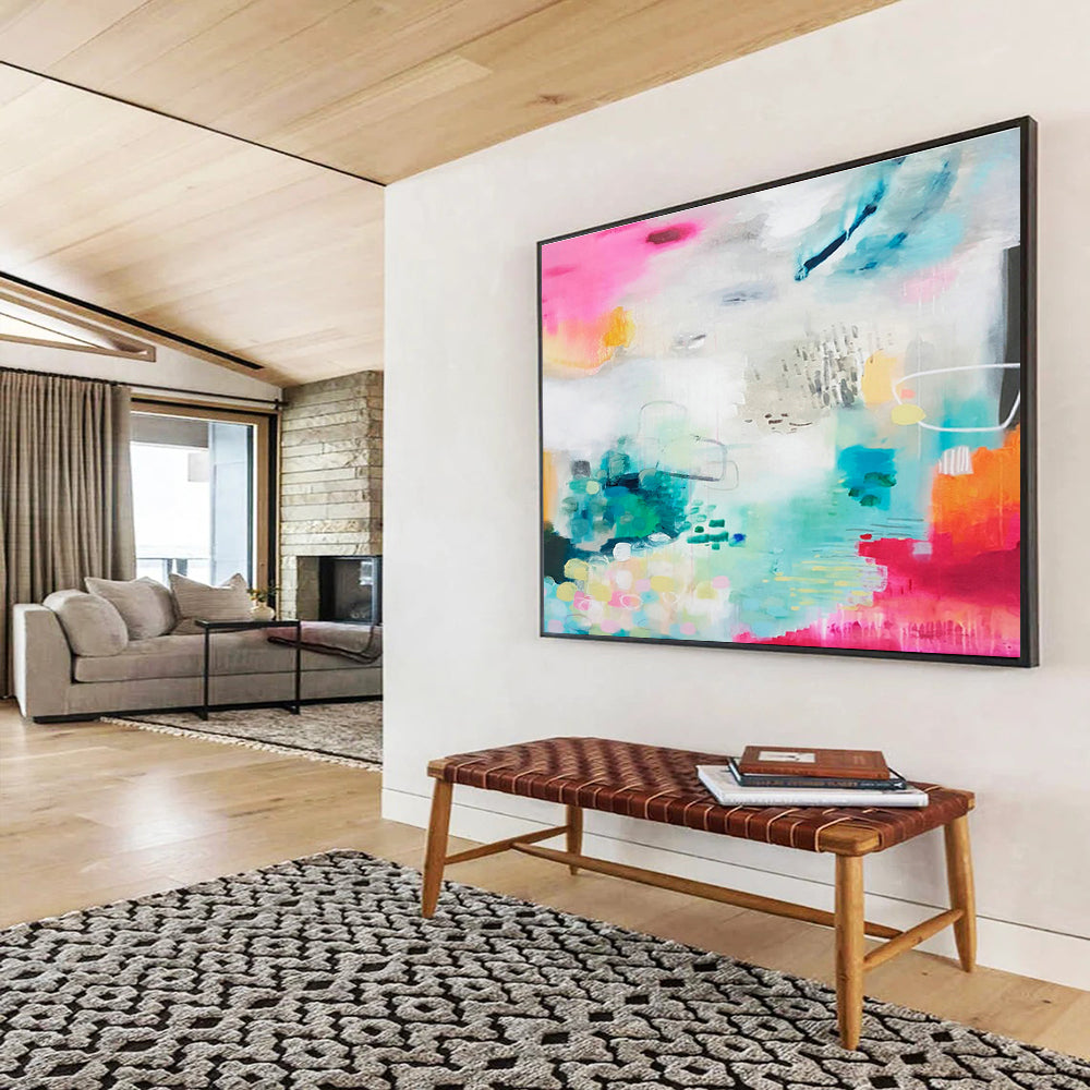 Pink - Blue Creative Abstract Art for Artistic Home Studios DLZ2447