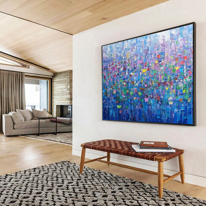 Colorful City Mosaic Art for Urban Apartment Living Room & Modern Art Café SC474