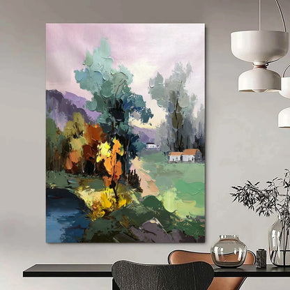 Rural Landscape Painting for Farmhouse Kitchen & Eco - Friendly B&B DLZ1296