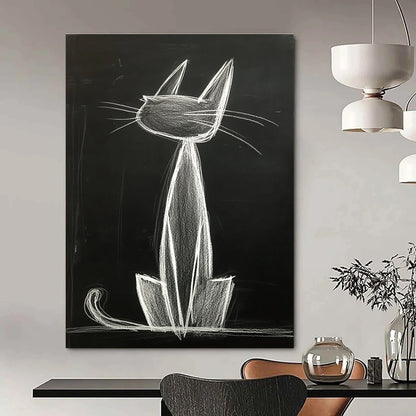Chalk Cat Drawing for Playful Kids’ Room & Urban - Style Loft STSC1184