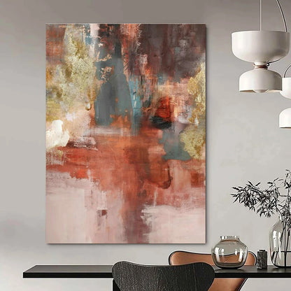Warm Brown Abstract Art for Industrial - Chic Loft Living Room & Art Gallery Lounge DLZ0915