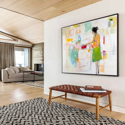 Abstract Figure in Colorful Space Art for Bohemian Café & Art - Inspired Bedroom SC184