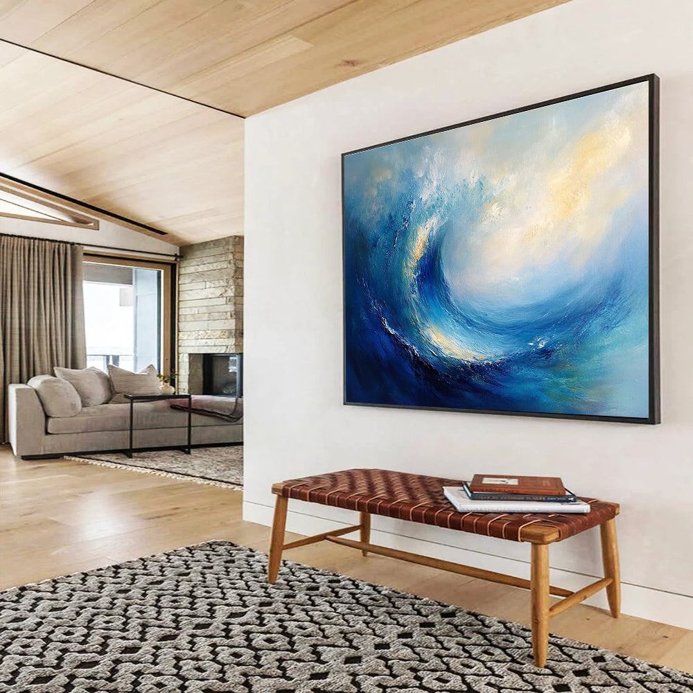 Dynamic Blue Wave Art for Nautical - Themed Restaurant & Adventure - Lover’s Home SC108