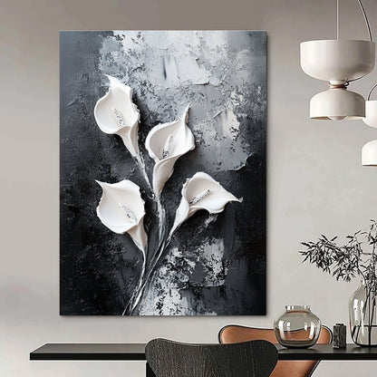 Textured Flower Relief for Sophisticated Home Dining Room & High - End Floral Art Space STSC509