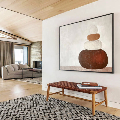 Stacked Stones Art for Spa Retreat & Zen - Inspired Home Office SC495