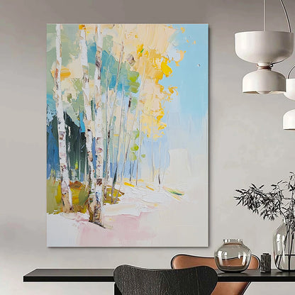 Birch Trees Abstract Landscape for Modern Scandinavian Home & Nature - Inspired Art Gallery STSC180