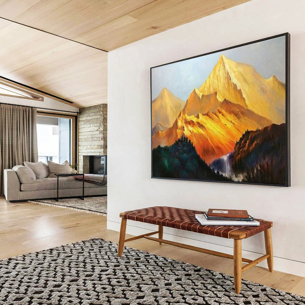 Golden Mountain Landscape Oil Painting for Grand Foyer DLZ2817