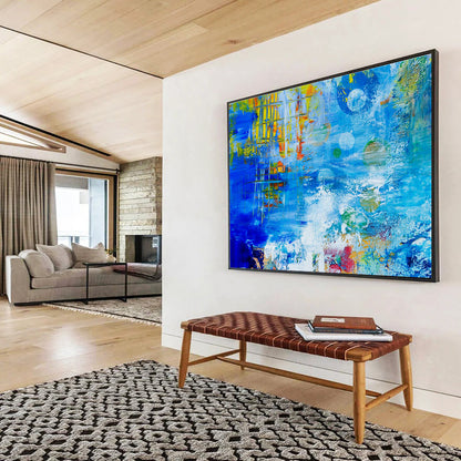 Blue - Toned Colorful Abstract Art for Vibrant Living Room DLZ2823