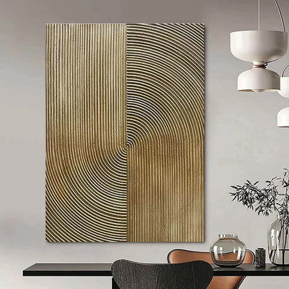 Gold - Lined Abstract Art for Luxury Boutique & High - End Office Reception DLZ1772